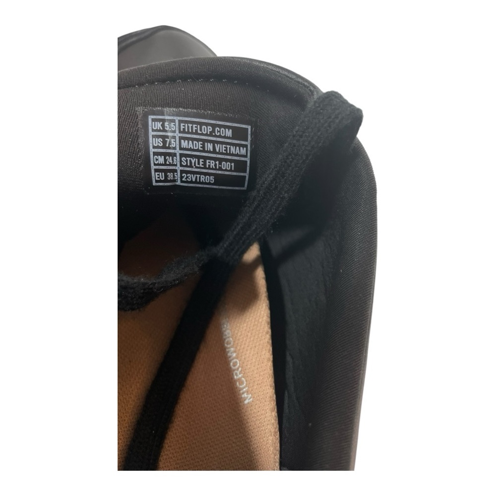 Fitflop Women's F-mode Leather Suede Platform Sneakers Black Size 7.5 - Picture 9 of 9